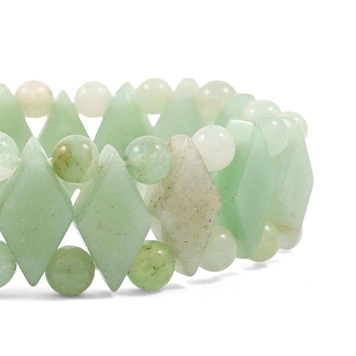 Light Green Aventurine 163.55 ctw Princess Stretch Bracelet (6-7In) image number 2