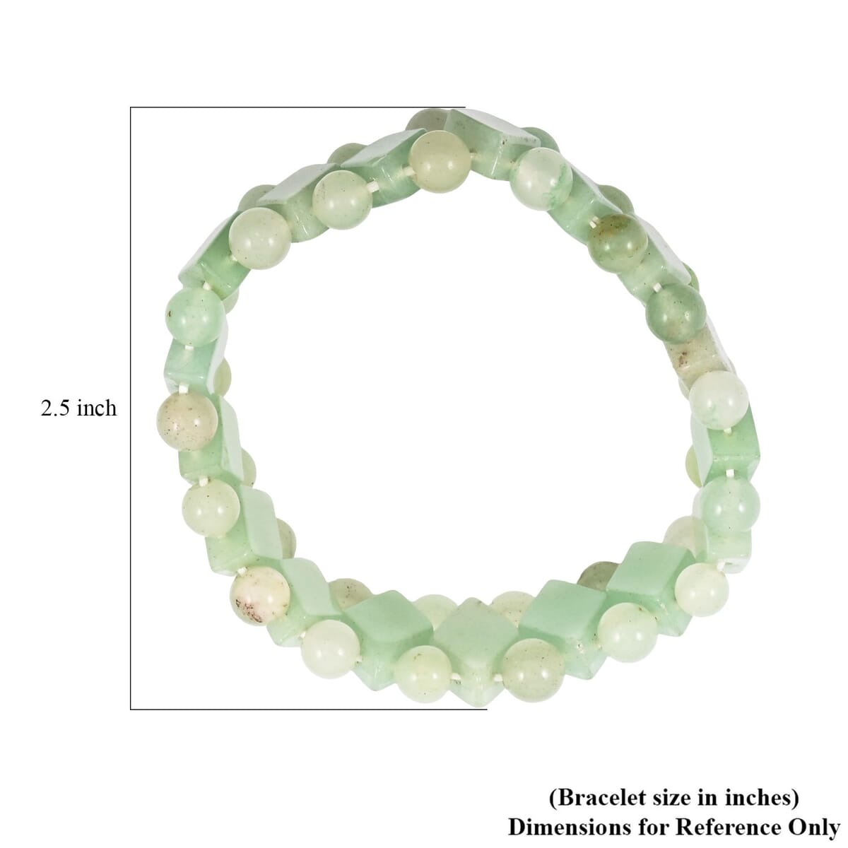 Light Green Aventurine 163.55 ctw Princess Stretch Bracelet (6-7In) image number 3