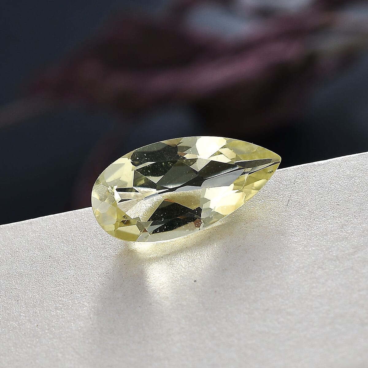 Lemon Quartz (Pear 16x8 mm) 3.60 ctw Loose Gemstone image number 1