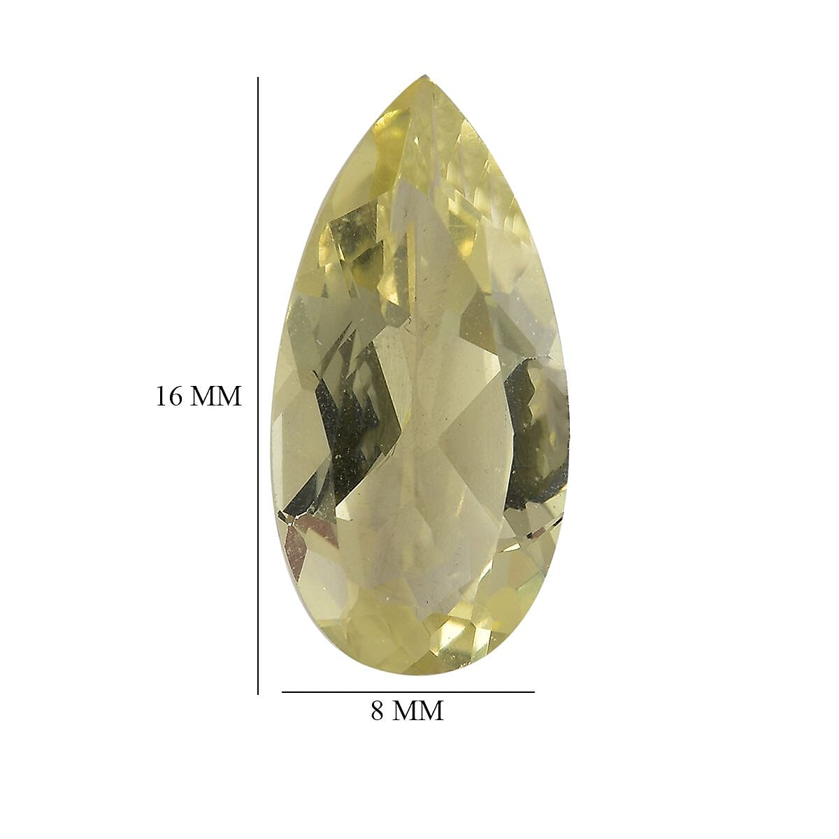 Lemon Quartz (Pear 16x8 mm) 3.60 ctw Loose Gemstone