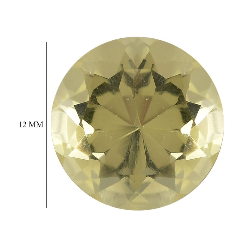 Lemon Quartz (Rnd 12 mm) 4.40 ctw Loose Gemstone