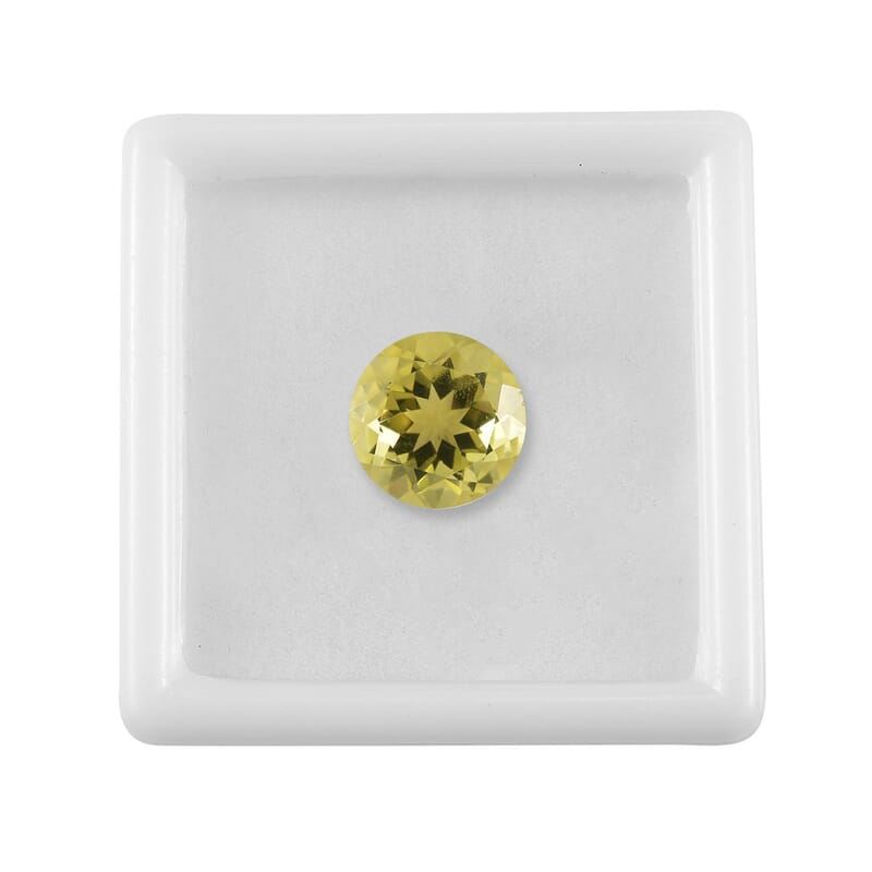 AAA Green Gold Quartz (Rnd 11 mm) 4.20 ctw Loose Gemstone