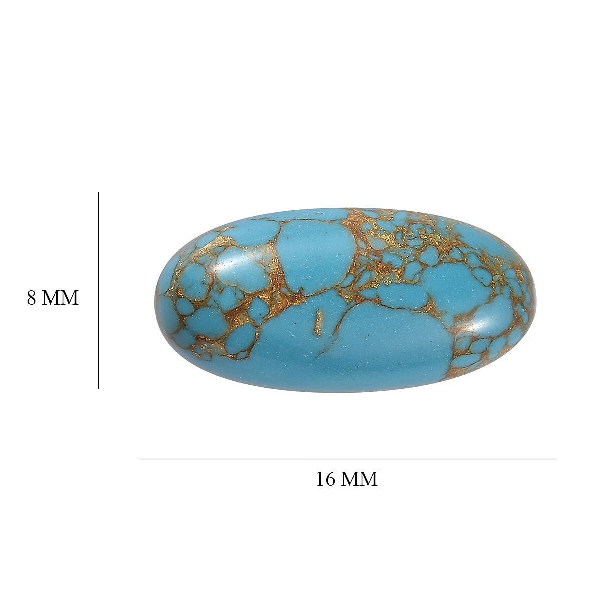 Blue Turquoise (Ovl 16x8 mm) 4.60 ctw Loose Gemstone