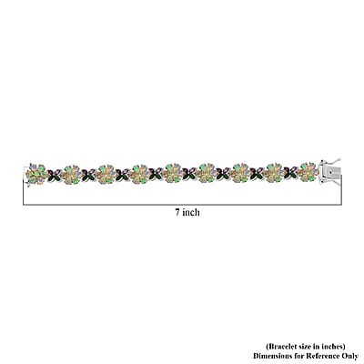 D'Joy Ethiopian Welo Opal and Multi Gemstone 9.75 ctw Garden of Light Bracelet in Rhodium Over Sterling Silver (6.50 In)