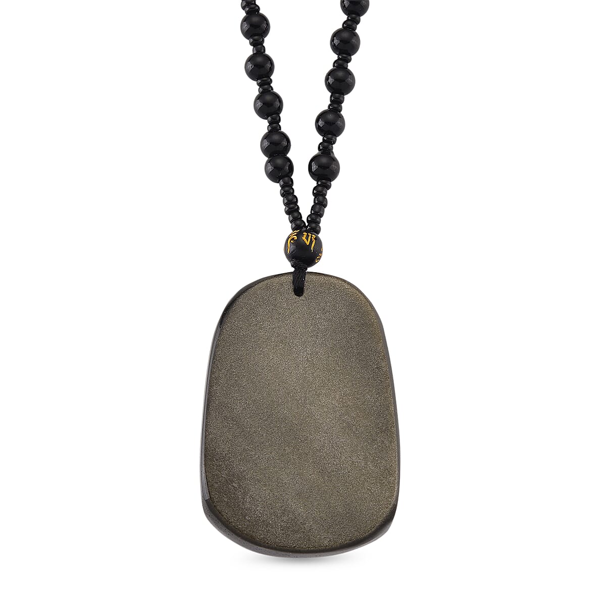 Black Obsidian 340.00 ctw Carved Dragon Pendant with Beaded Necklace 26 Inches image number 3