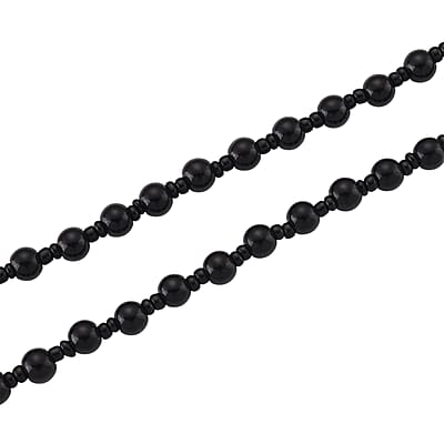 Black Obsidian 340.00 ctw Carved Dragon Pendant with Beaded Necklace 26 Inches