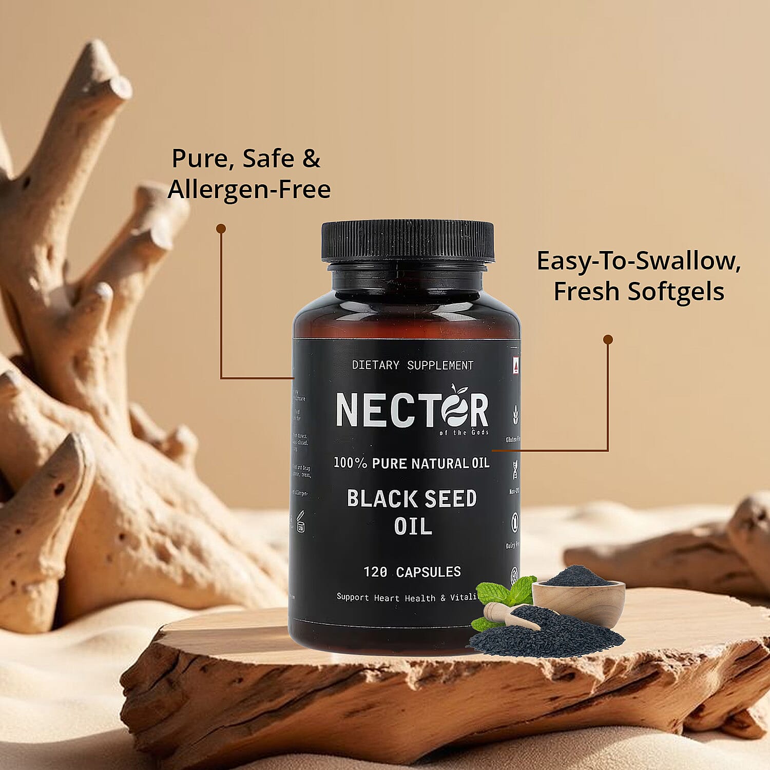 Nector Black Seed Oil Capsules (120 /Bottle)