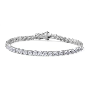 D'Joy Moissanite 8.50 ctw Frosted Galaxy Bracelet in Rhodium Over Sterling Silver (7.25 In)