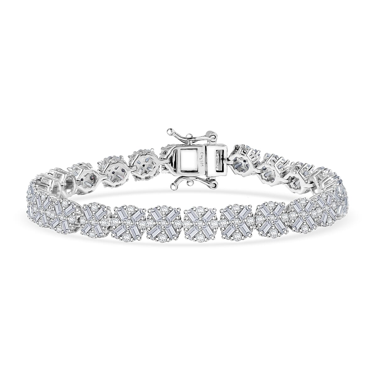 D'Joy Moissanite 6.90 ctw Bracelet in Rhodium Over Sterling Silver (8.00 In) image number 0