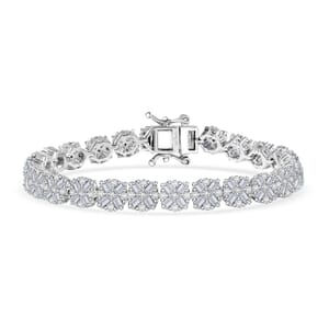 D'Joy Moissanite 6.90 ctw Bracelet in Rhodium Over Sterling Silver (8.00 In)