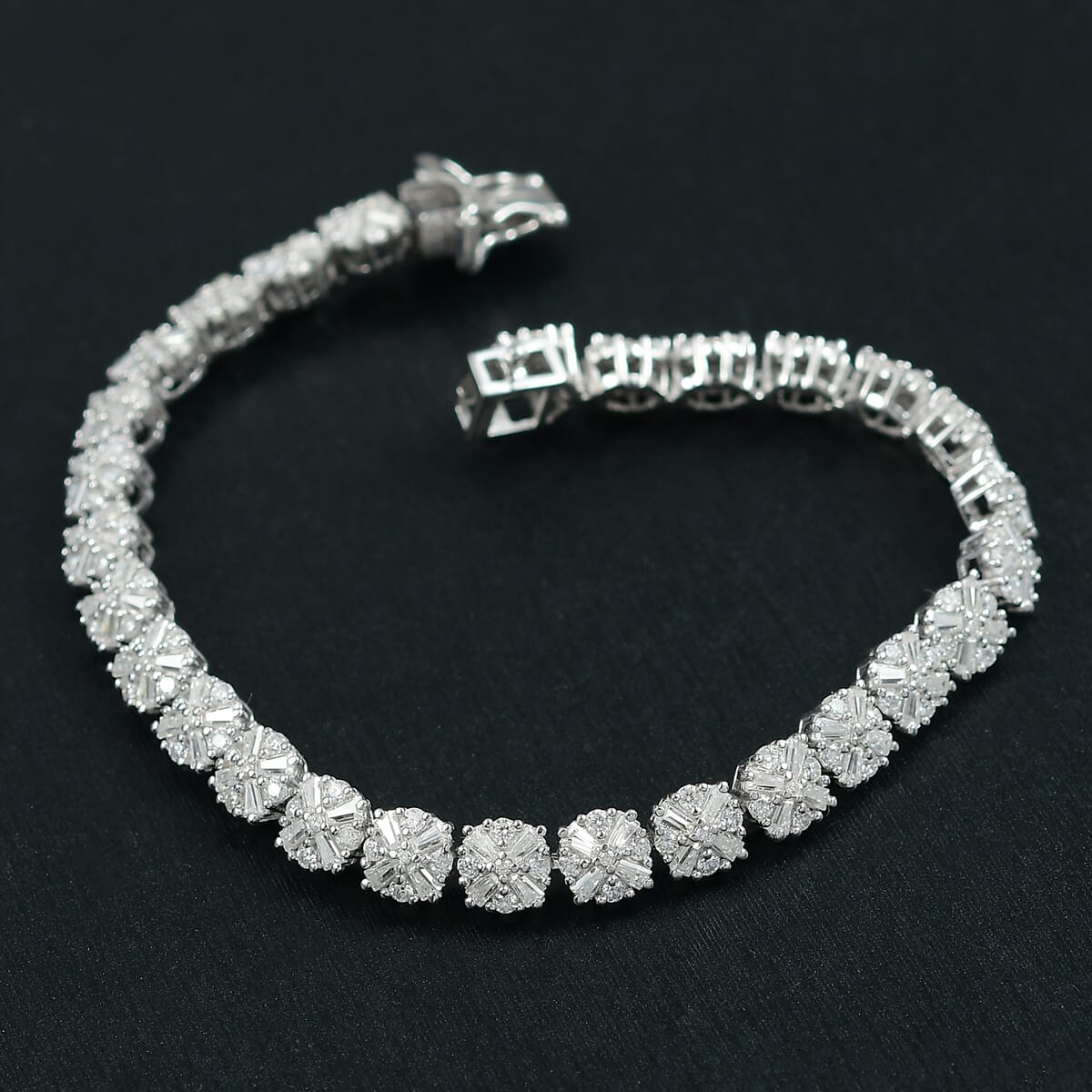 D'Joy Moissanite 6.90 ctw Bracelet in Rhodium Over Sterling Silver (8.00 In) image number 1