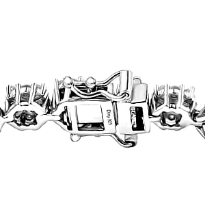 D'Joy Moissanite 6.90 ctw Frosted Radiance Bracelet in Rhodium Over Sterling Silver (8.00 In)