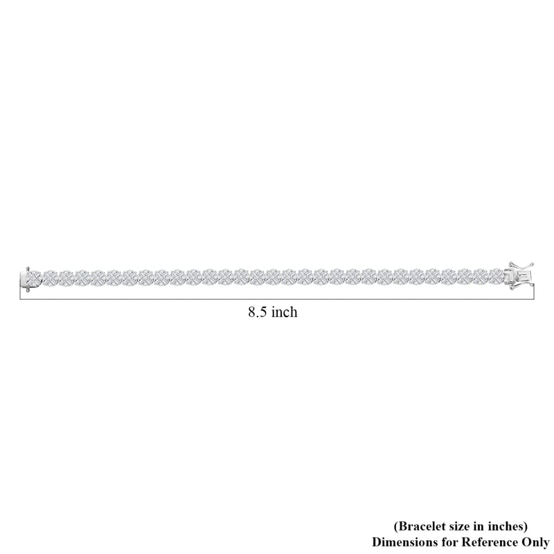 D'Joy Moissanite 6.90 ctw Frosted Radiance Bracelet in Rhodium Over Sterling Silver (8.00 In)