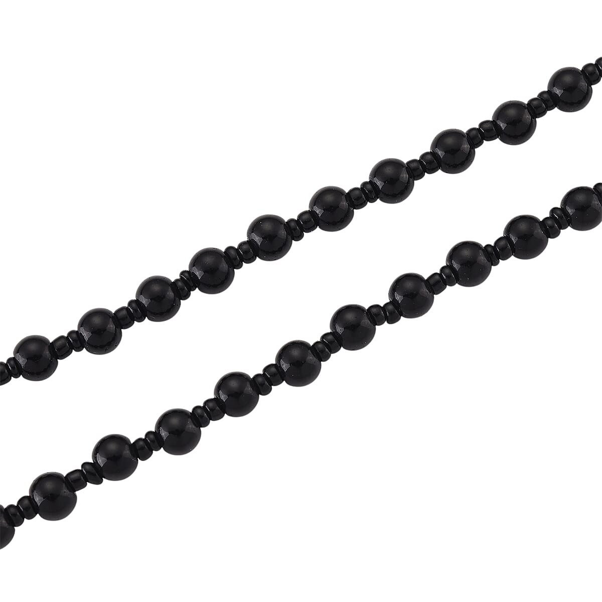 Black Obsidian 340.00 ctw Carved Fish Pendant with Beaded Necklace 26 Inches image number 4