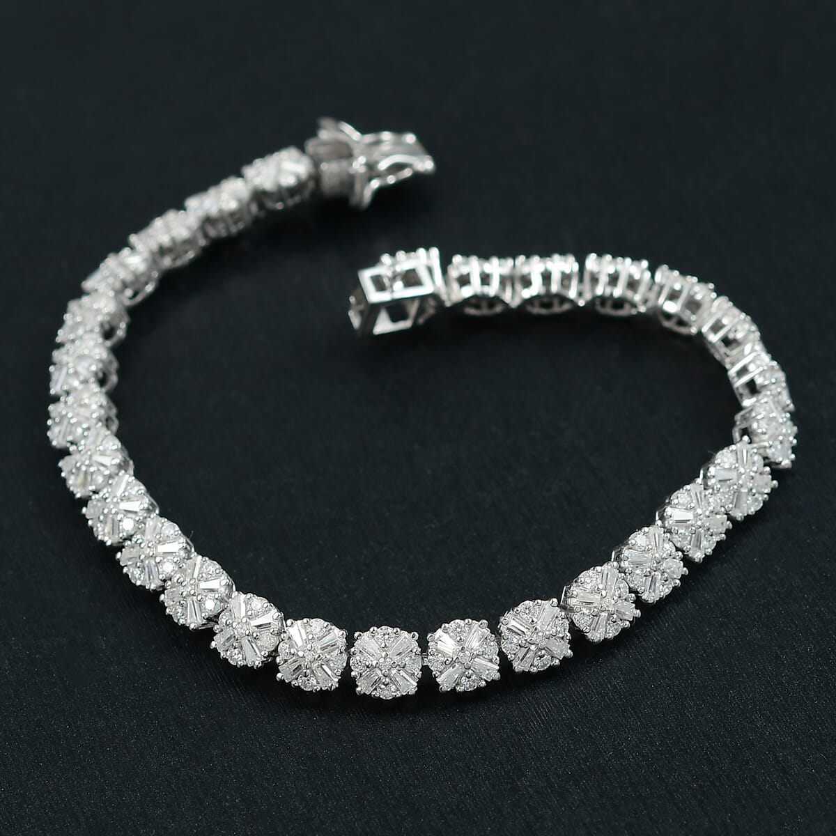 D'Joy Moissanite 6.25 ctw Bracelet in Rhodium Over Sterling Silver (7.25 In) image number 1