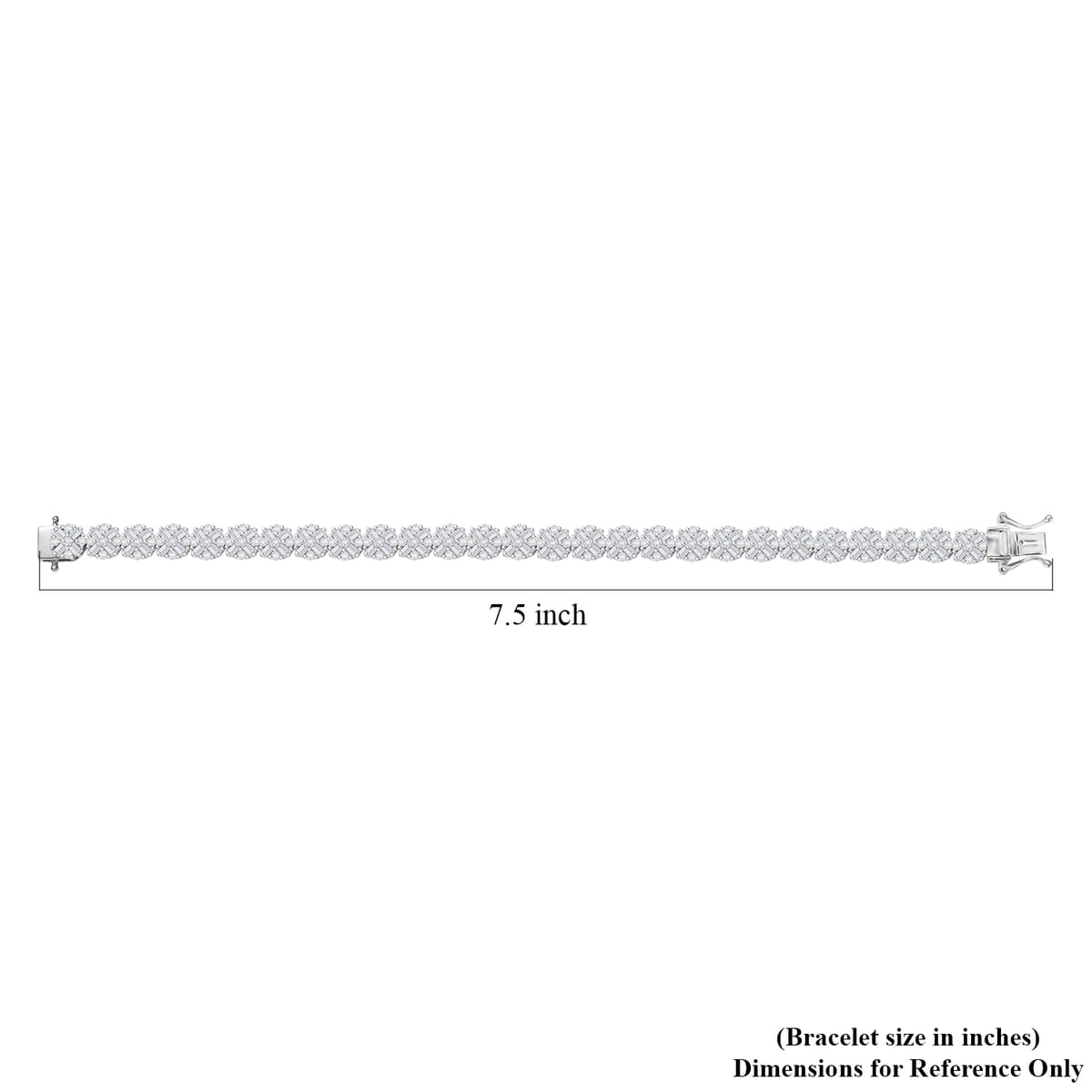 D'Joy Moissanite 6.25 ctw Bracelet in Rhodium Over Sterling Silver (7.25 In) image number 4