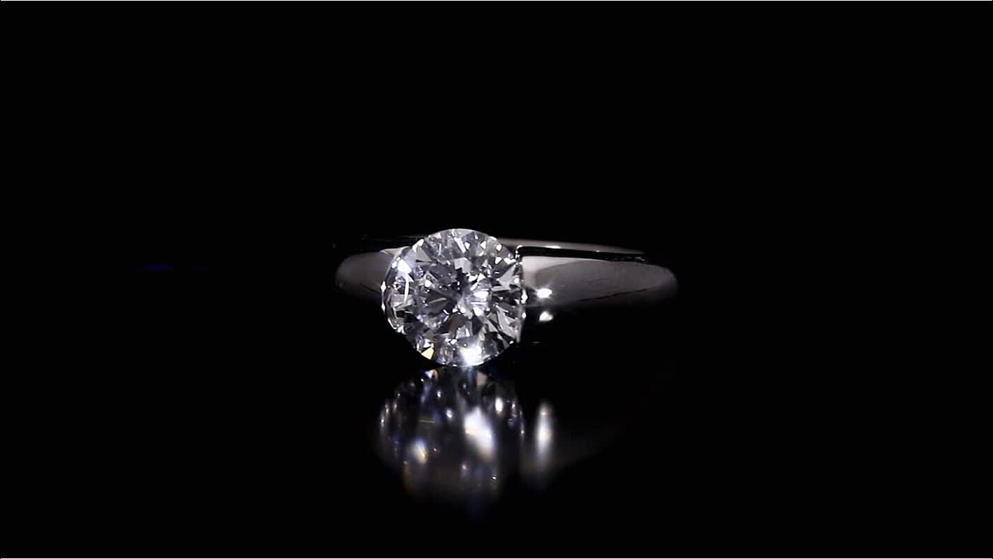 IGI Certified Luxuriant Lab Grown Diamond E-F VS 2.00 ctw Tension Set Ring in 950 Platinum (Size 6.0) 9.50 Grams