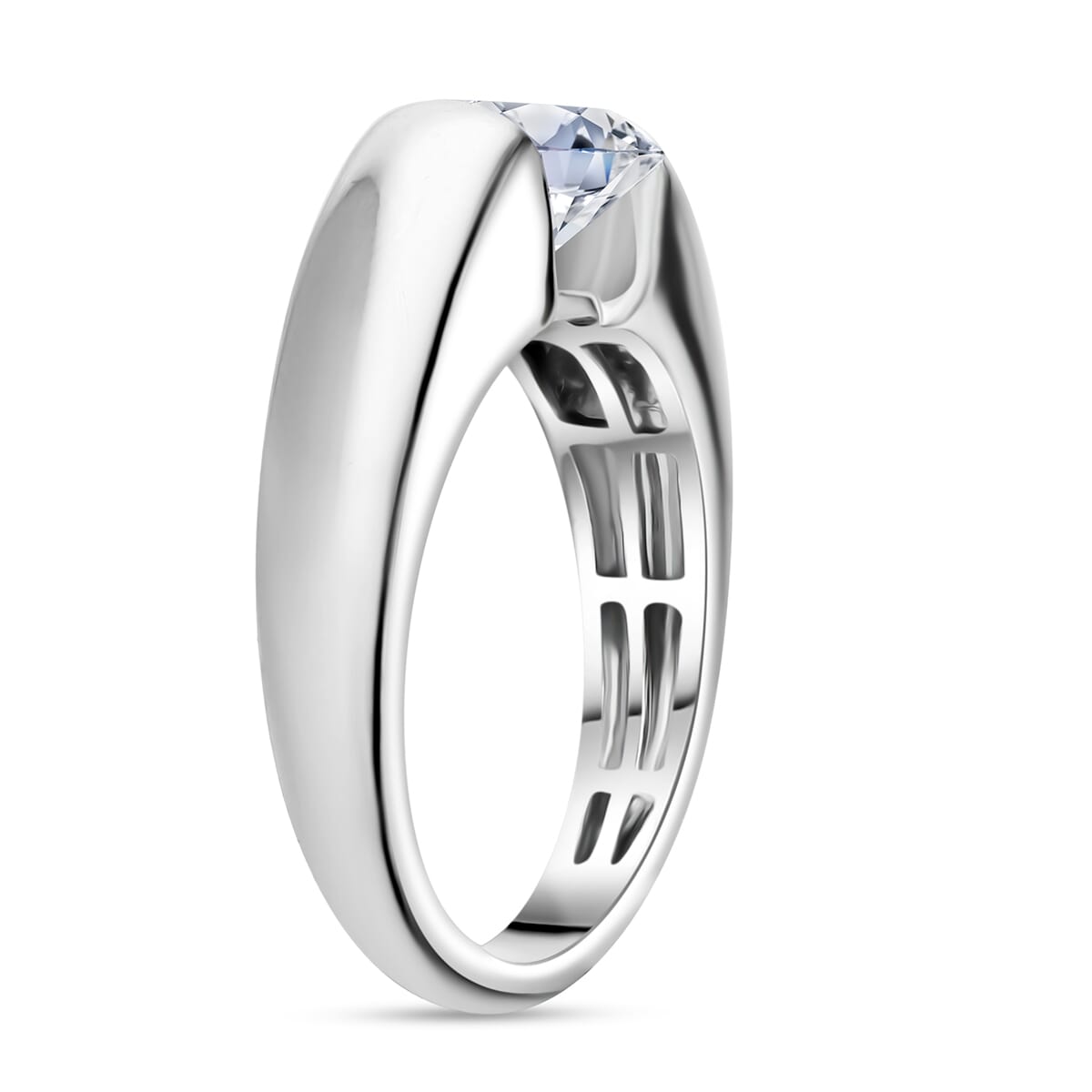 IGI Certified Luxuriant Lab Grown Diamond E-F VS 2.00 ctw Tension Set Ring in 950 Platinum (Size 7.0) 9.50 Grams image number 2