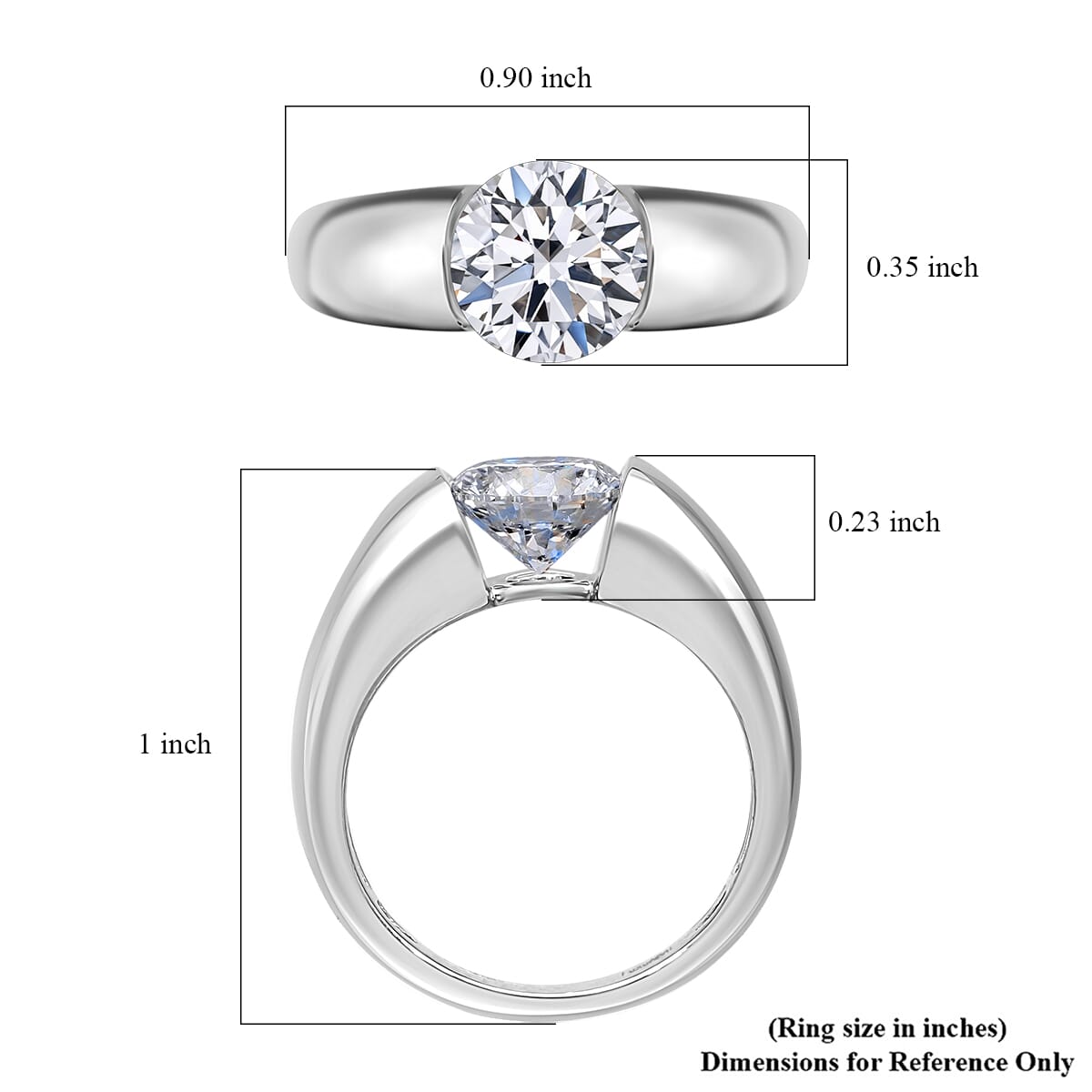 IGI Certified Luxuriant Lab Grown Diamond E-F VS 2.00 ctw Tension Set Ring in 950 Platinum (Size 7.0) 9.50 Grams image number 4