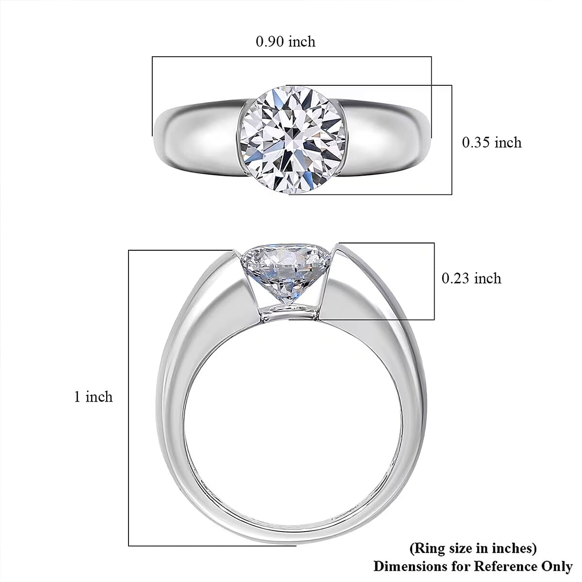 IGI Certified Luxuriant Lab Grown Diamond E-F VS 2.00 ctw Tension Set Ring in 950 Platinum (Size 9.0) 9.50 Grams image number 6