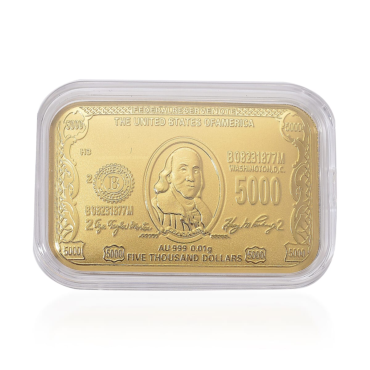 24K Golden Currency Emboss Sheet 31x45.5mm 10mg (Del. in 12-15 Days) image number 0