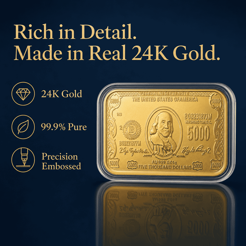 Currency 24k Gold Embossed Sheet 10mg