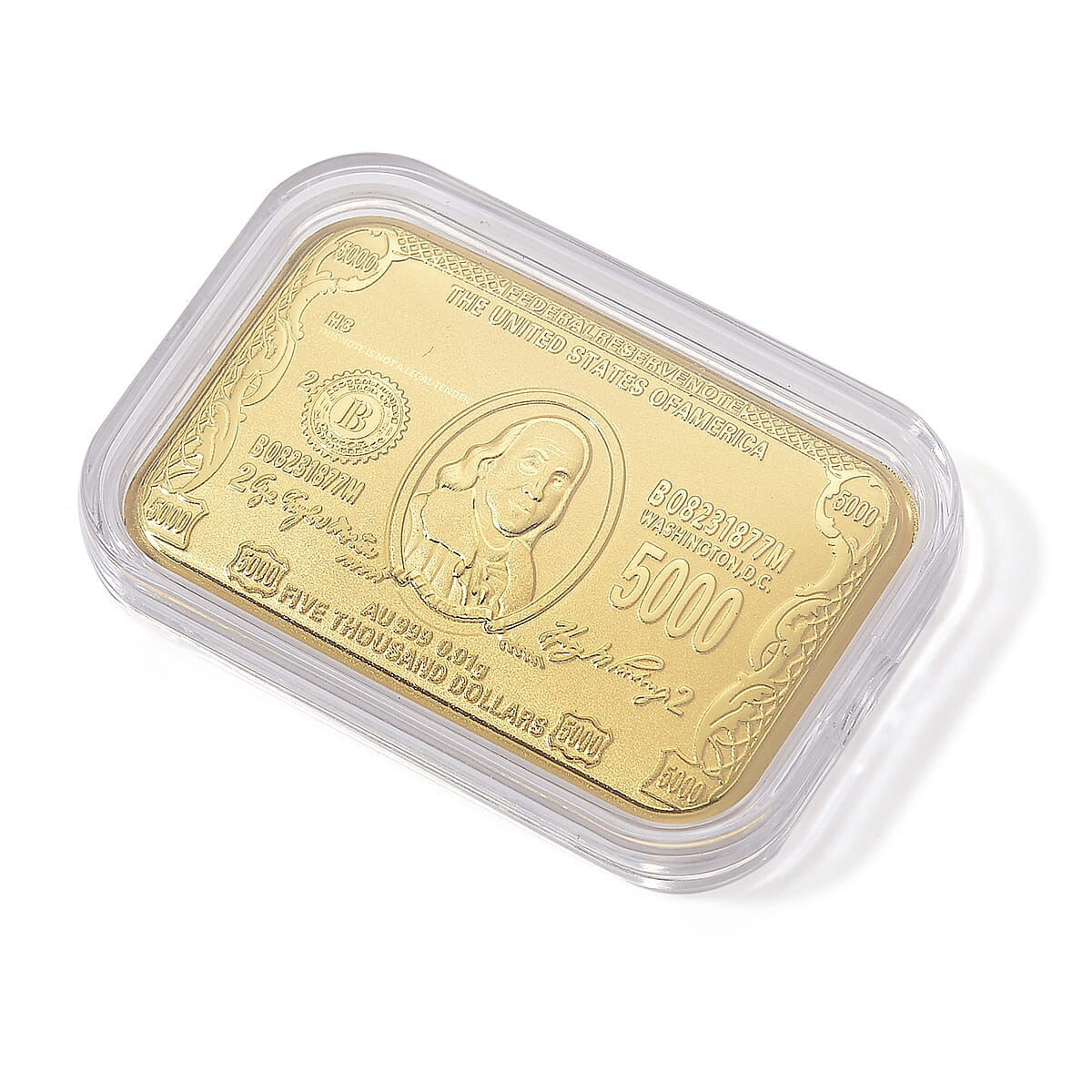 24K Golden Currency Emboss Sheet 31x45.5mm 10mg (Del. in 12-15 Days) image number 2