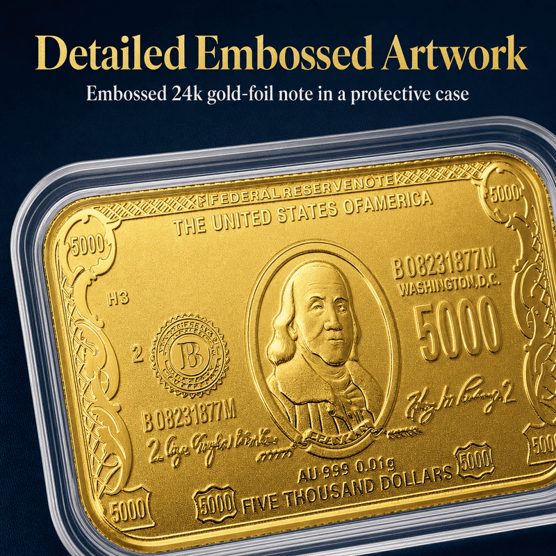 Currency 24k Gold Embossed Sheet 10mg