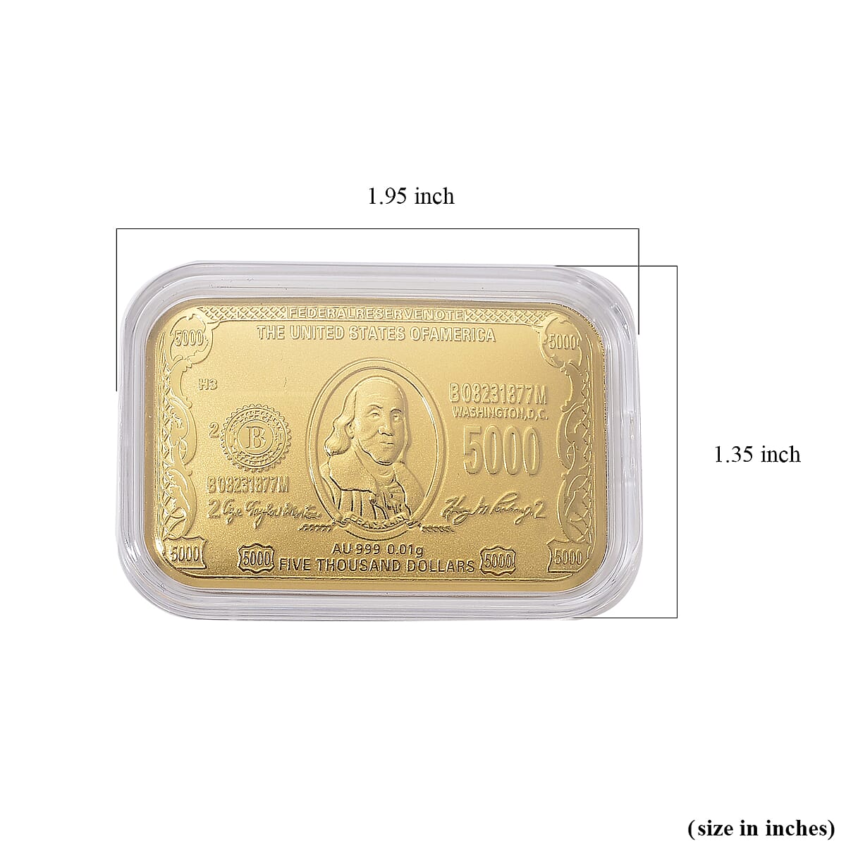 24K Golden Currency Emboss Sheet 31x45.5mm 10mg (Del. in 12-15 Days) image number 4