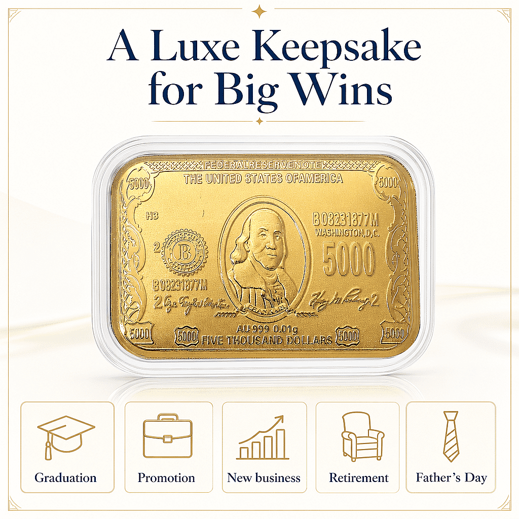 Currency 24k Gold Embossed Sheet 10mg