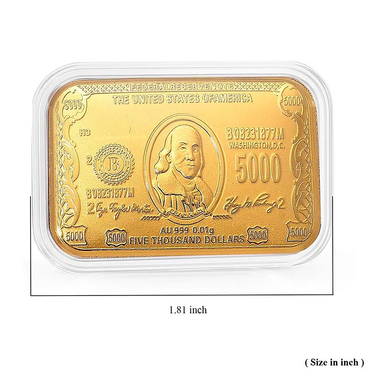  24K Golden Currency Emboss Sheet 31x45.5mm 10mg (Del. in 10-12 Days) image number 5