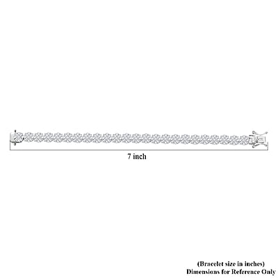 D'Joy Moissanite 5.80 ctw Frosted Radiance Bracelet in Rhodium Over Sterling Silver (6.50 In)