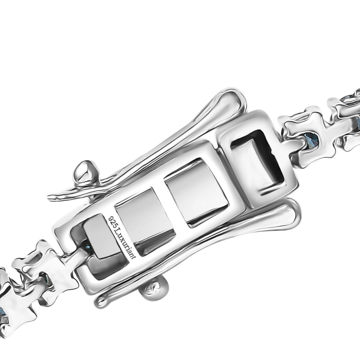 Luxuriant Lab Grown Blue Diamond SI 3.50 ctw Bracelet in Rhodium Over Sterling Silver (8.00 In) image number 3