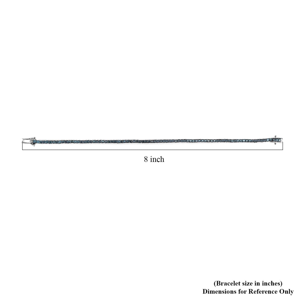 Luxuriant Lab Grown Blue Diamond SI 3.50 ctw Bracelet in Rhodium Over Sterling Silver (8.00 In) image number 4