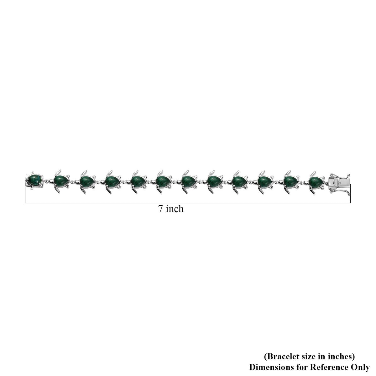 Ever True Chrysocolla 18.75 ctw Traveling Turtle Bracelet in Platinum Bond (6.50 In) image number 4