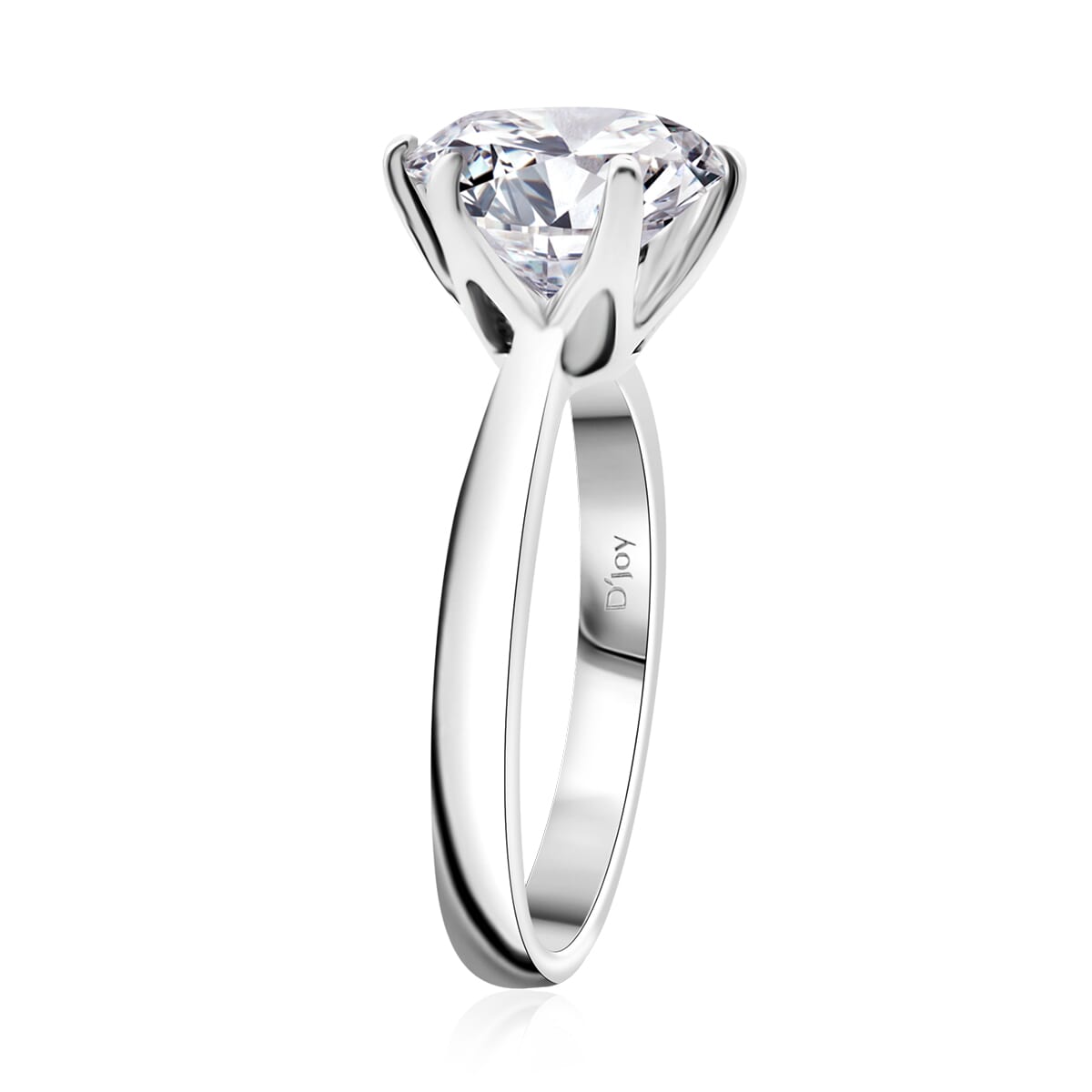 D'Joy Moissanite 3.50 ctw Crown Ring in Rhodium Over Sterling Silver (Size 10.0) image number 3