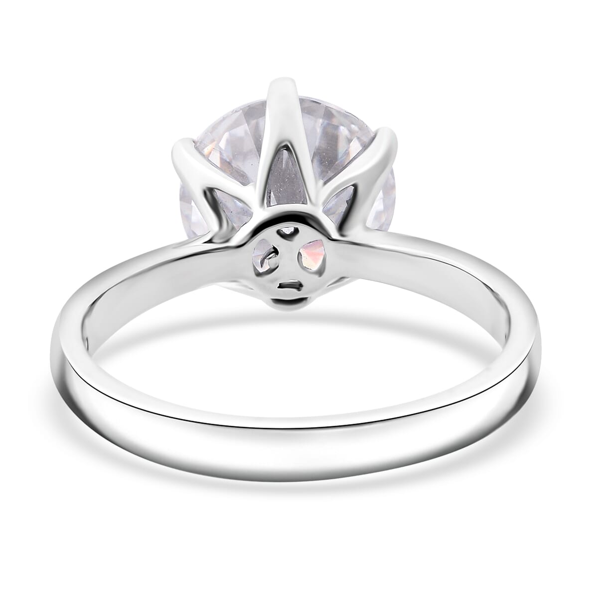 D'Joy Moissanite 3.50 ctw Crown Ring in Rhodium Over Sterling Silver (Size 10.0) image number 4