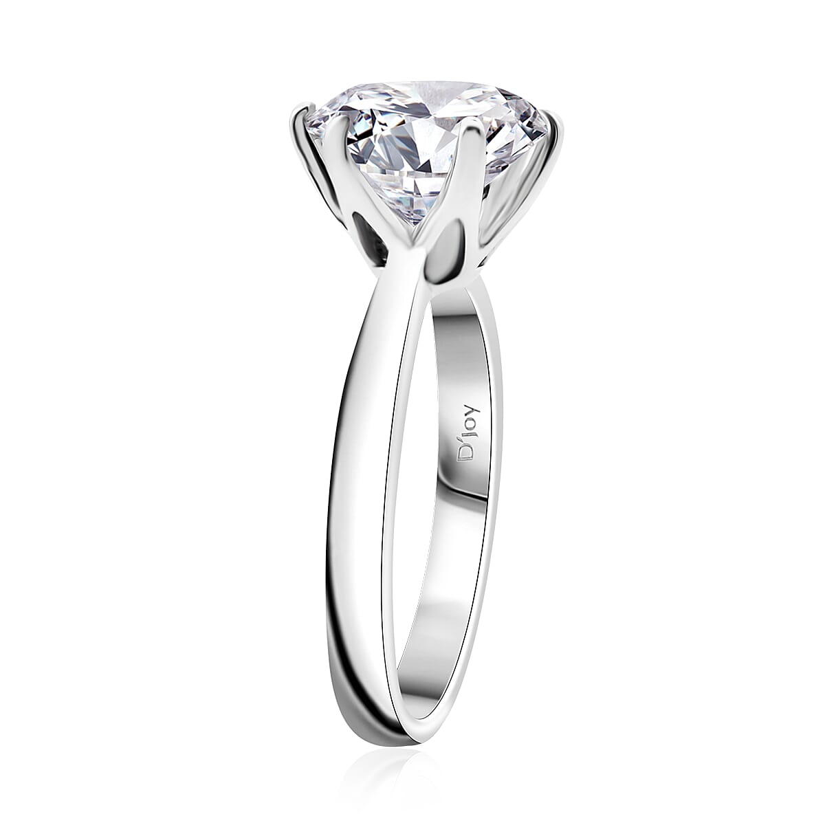 D'Joy Moissanite 3.50 ctw Crown Ring in Rhodium Over Sterling Silver (Size 7.0)