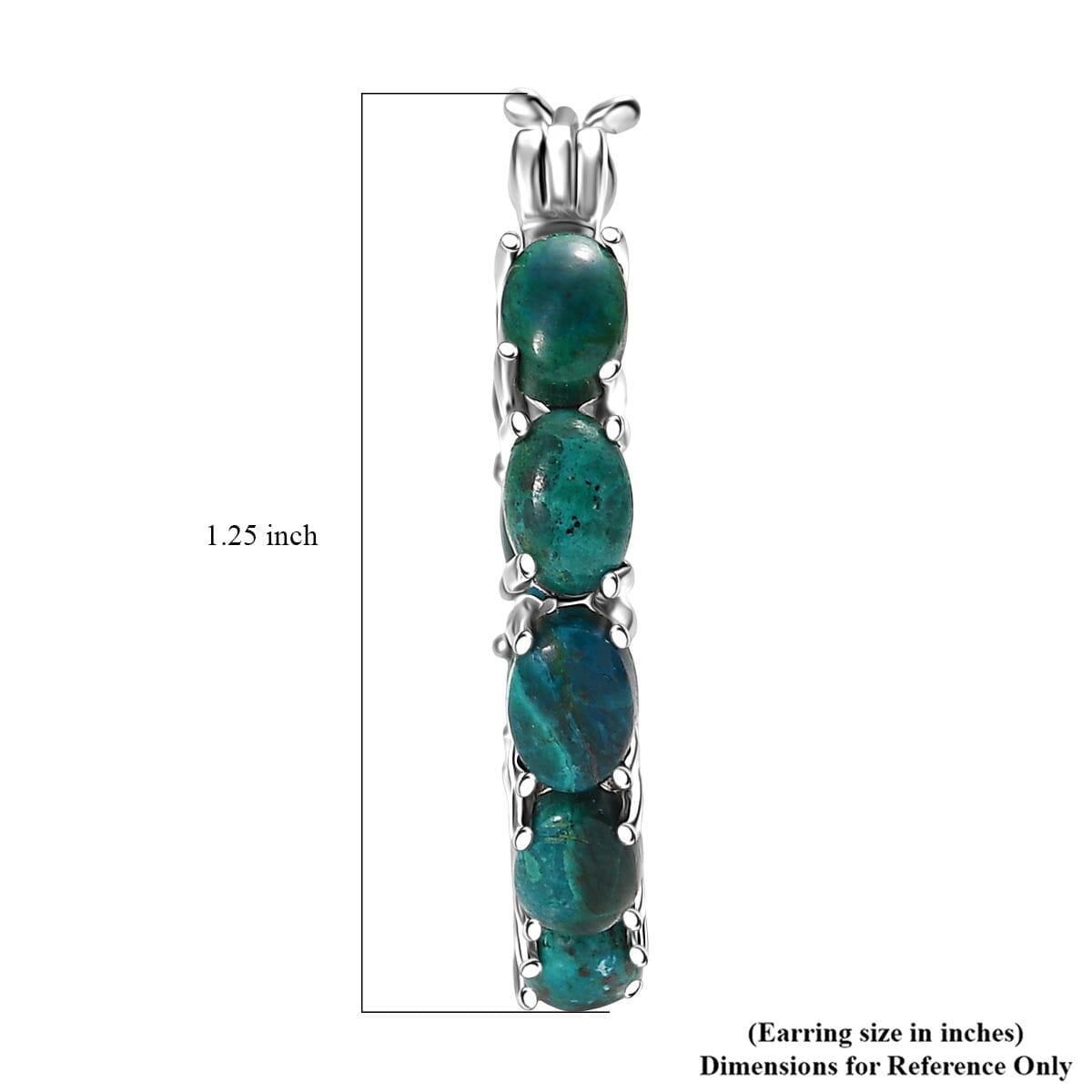 EverTrue Chrysocolla 10.75 ctw Hoop Earrings in Platinum Bond image number 4