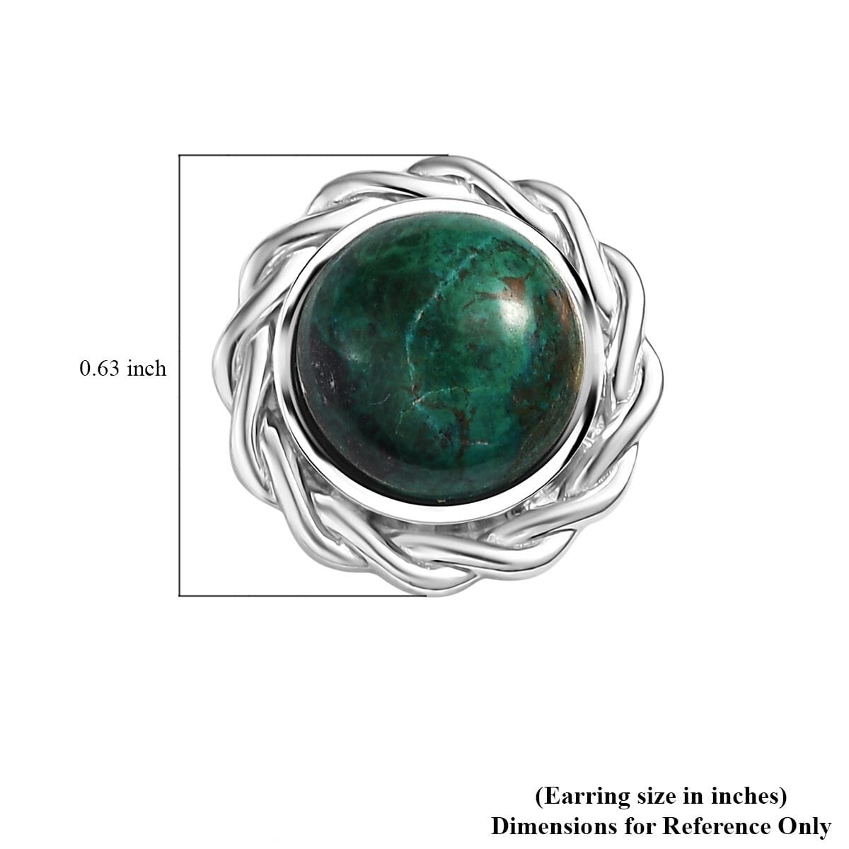 EverTrue Chrysocolla 10.40 ctw Swirl Earrings in Platinum Bond image number 5