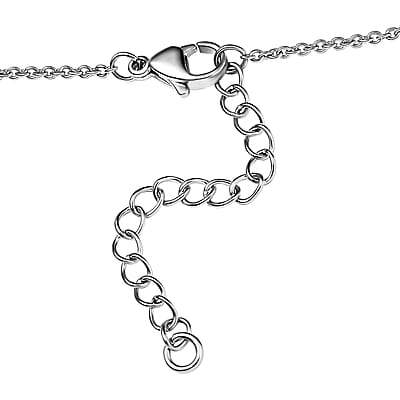 EverTrue Chrysocolla 8.50 ctw Mermaid’s Melody Necklace in Platinum Bond and Stainless Steel 18 Inches