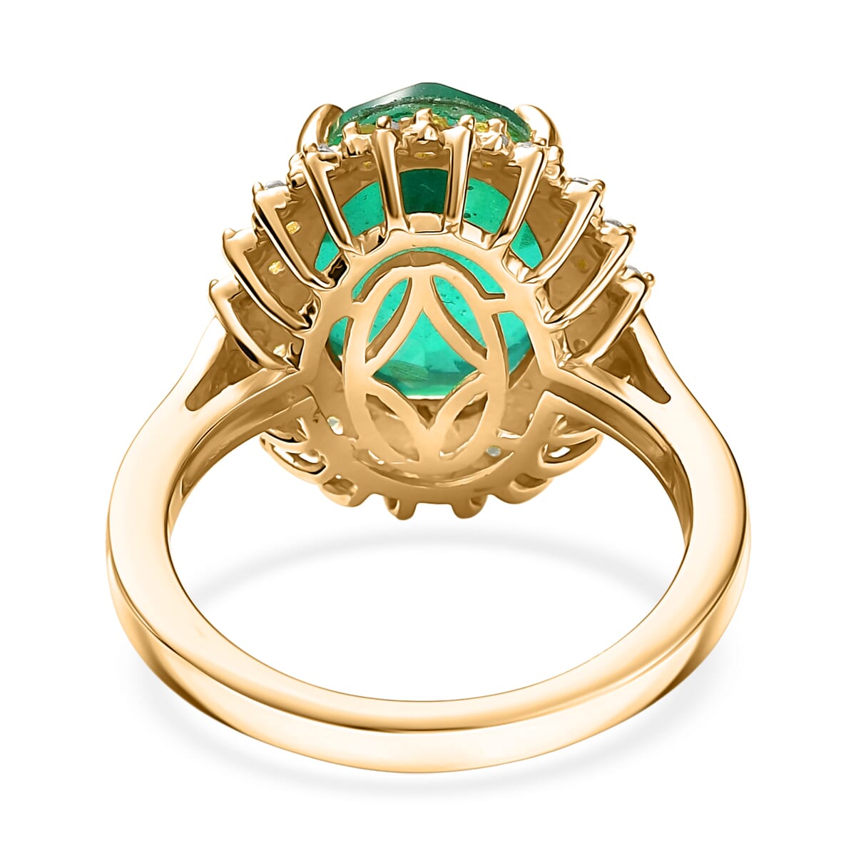 Ever True Peacock Quartz (Triplet) and Multi Gemstone 6.65 ctw Peacock Feathers Ring 18K YG Plated (Size 10.0) image number 4