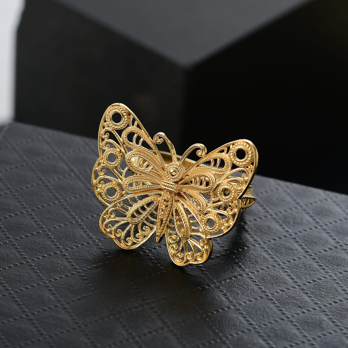 D'Joy Butterfly Ring in 18K Vermeil Yellow Gold Over Sterling Silver (Size 10.0) 6.30 Grams image number 1