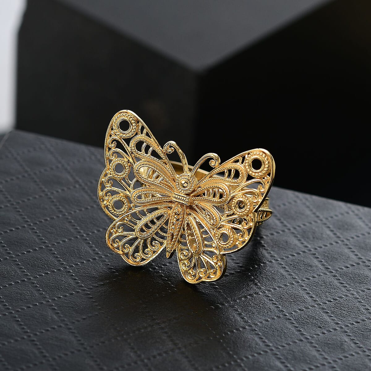 D'Joy Butterfly Ring in 18K Vermeil Yellow Gold Over Sterling Silver (Size 7.0) 6.30 Grams image number 1