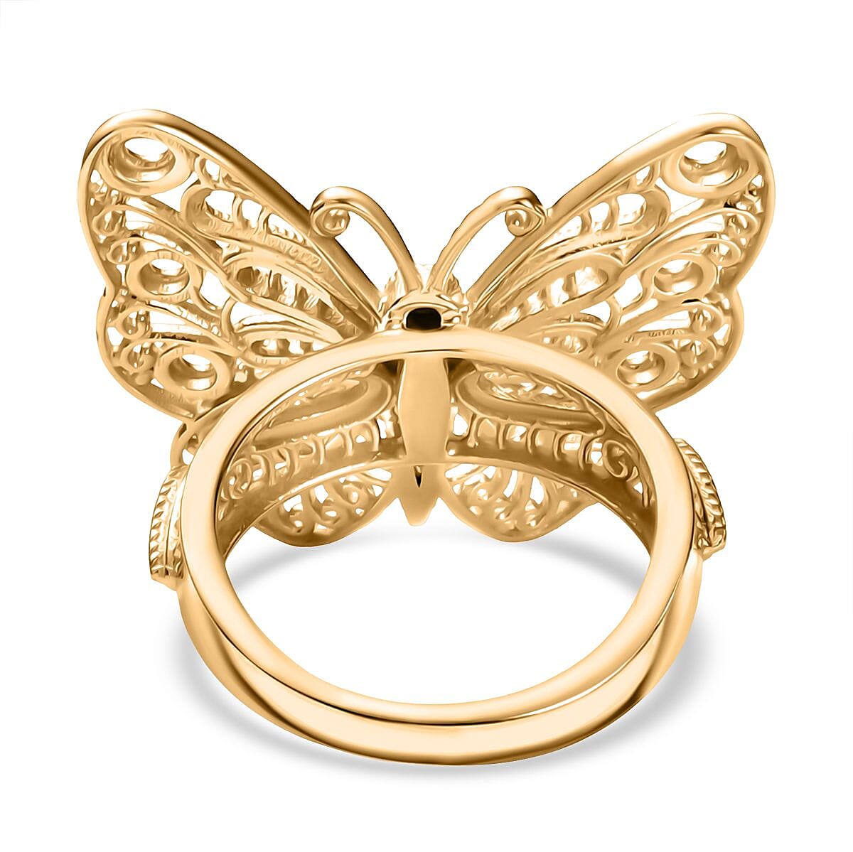D'Joy Butterfly Ring in 18K Vermeil Yellow Gold Over Sterling Silver (Size 7.0) 6.30 Grams image number 4