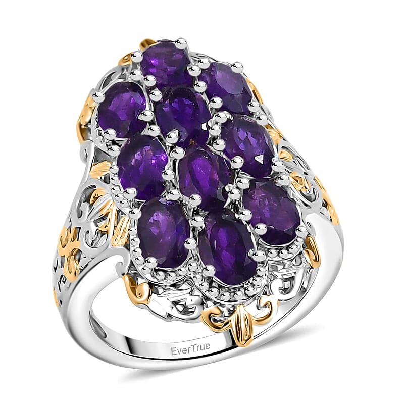 African Amethyst 4.50 ctw Ring in Platinum Bond (Size 6.5)