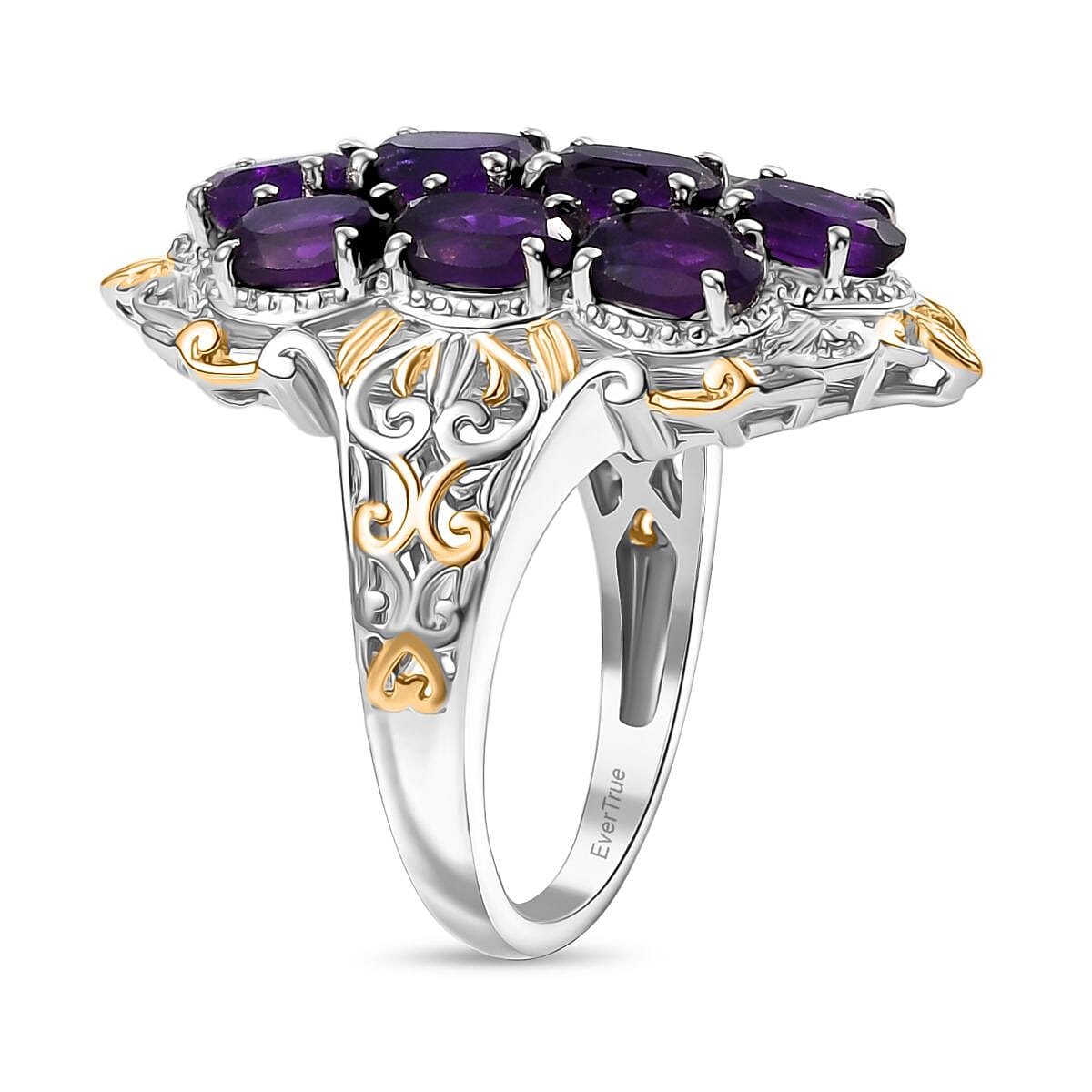 African Amethyst 4.50 ctw Ring in Platinum Bond (Size 6.5)