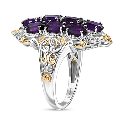 African Amethyst 4.50 ctw Ring in Platinum Bond (Size 6.5)