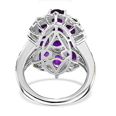African Amethyst 4.50 ctw Ring in Platinum Bond (Size 6.5)
