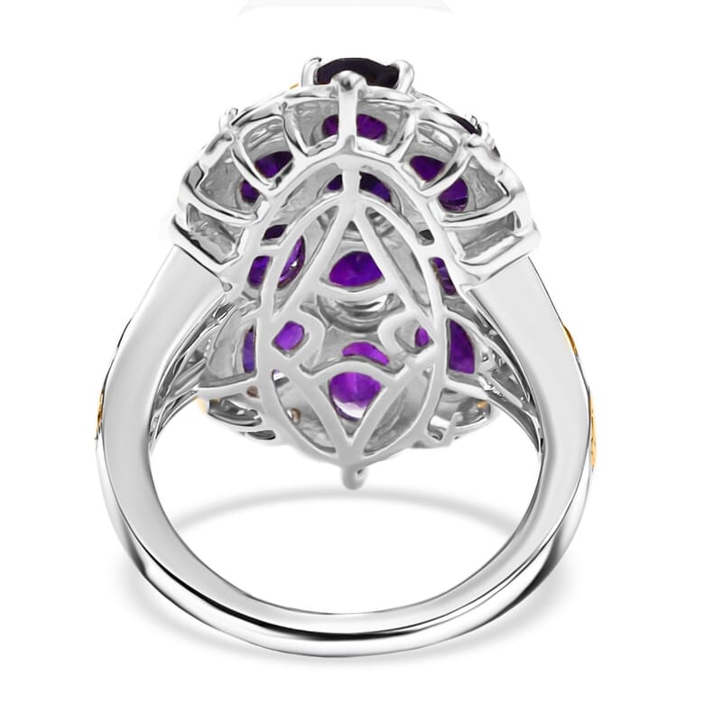African Amethyst 4.50 ctw Ring in Platinum Bond (Size 6.5)